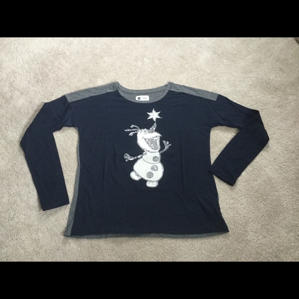 Gap XXL Disney sequined Olaf long sleeved top